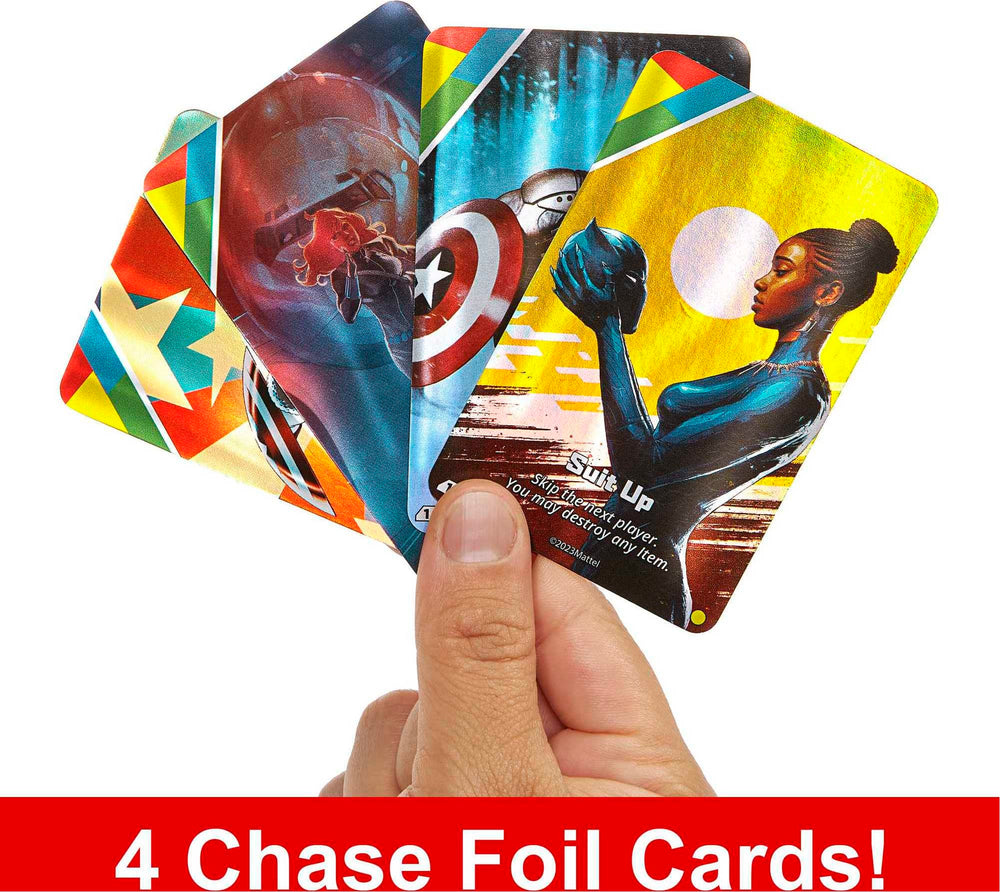 Mattel Games UNO Ultimate Marvel Black Panther deck adding strategic play and stealth.