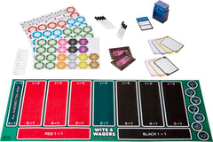 Mattel Games Wits & Wagers Vegas Edition box contents ready to go