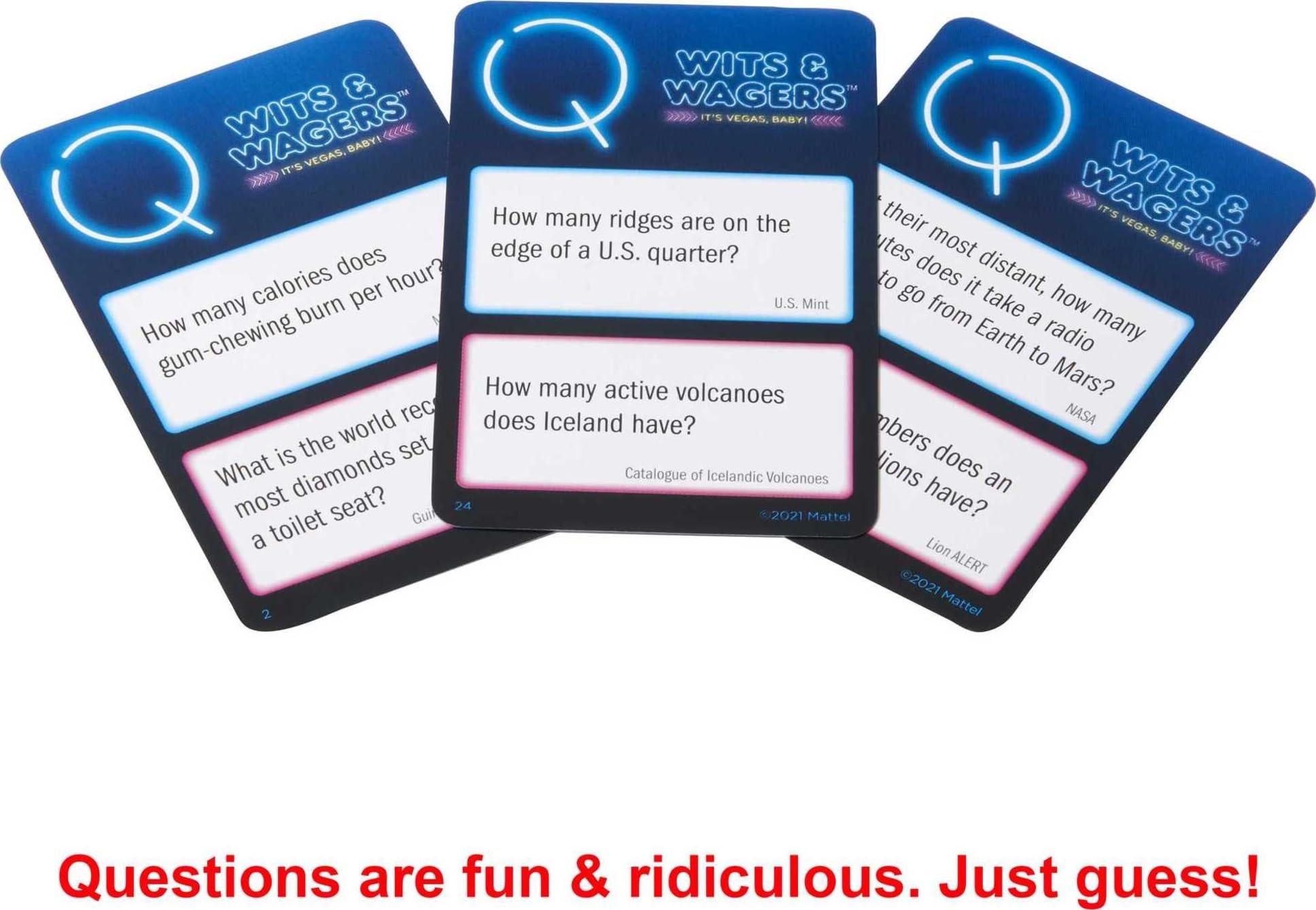 Mattel Games Wits & Wagers Vegas Edition markers for easy writing and erasing