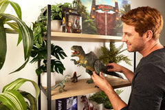 Mattel Giganotosaurus with glass eyes enhances realistic display.