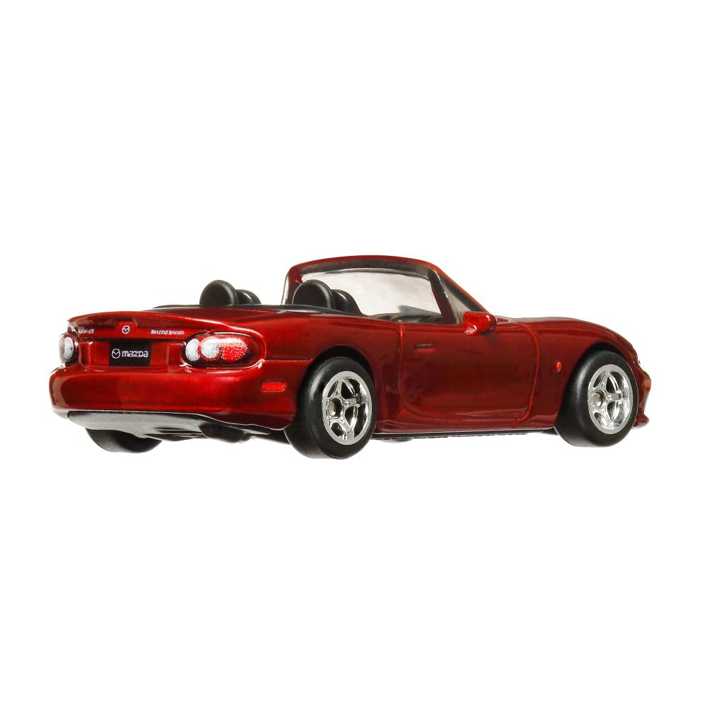 Mattel Hot Wheels Mazda Mazdaspeed Miata rear view highlights authentic silhouette for shelf display