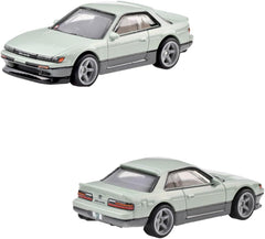 Mattel Hot Wheels HYF04 Nissan Silvia S13 front with retractable headlights.