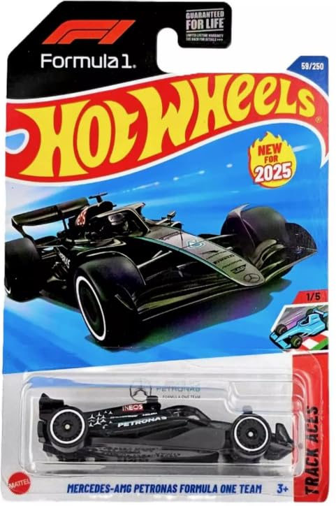 Mattel Hot Wheels Mercedes-AMG Petronas Track Aces 1/5 1:64 scale diecast for display