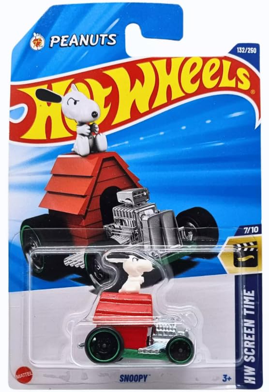 Mattel Hot Wheels Snoopy Screen Time car, display-ready Snoopy design for collectors