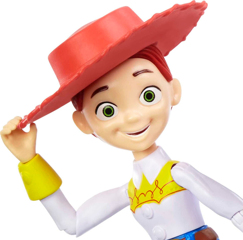 Mattel Jessie Toy Story figure with movable joints for dynamic poses and action reenactments.