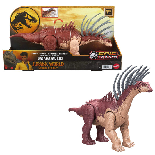 Mattel Jurassic World Bajadasaurus neck rampage action for dynamic battles and imaginative play.