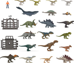 Mattel Jurassic World Chaos Theory enclosure playset showcases included pieces