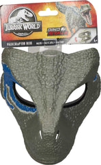 Mattel Jurassic World Blue mask provides eye and nose openings for clear visibility.
