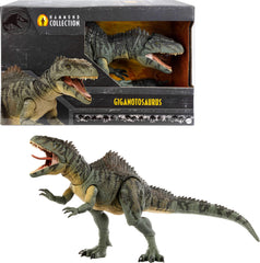 Mattel Jurassic World Dominion Giganotosaurus figure with 21 articulations for dynamic posing.