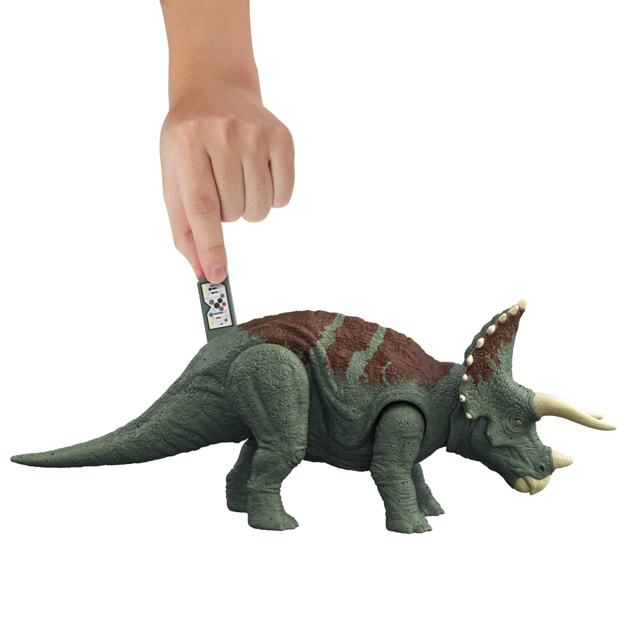 Mattel Jurassic World Dominion Roar Strikers Triceratops authentic sculpting
