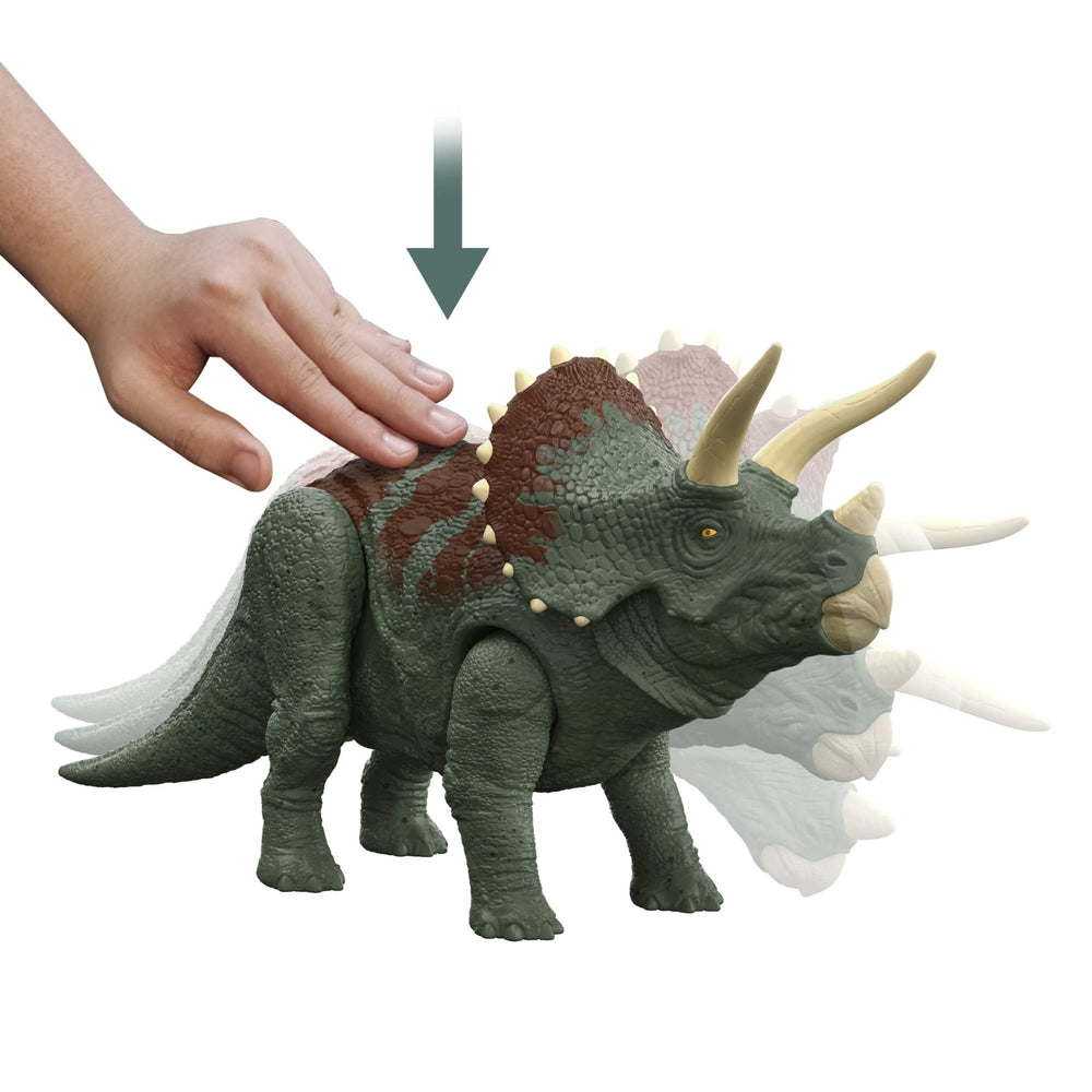Mattel Jurassic World Dominion Roar Strikers Triceratops with movable joints