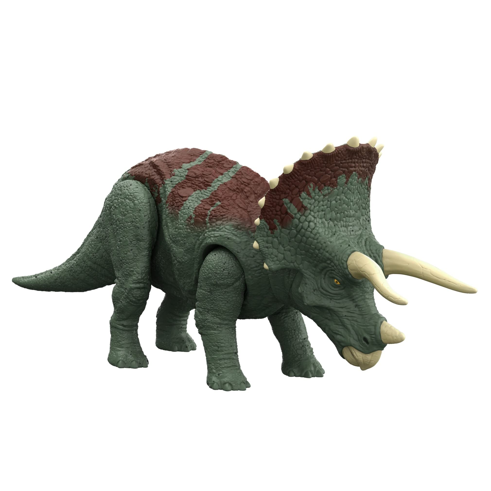 Mattel Jurassic World Dominion Roar Strikers Triceratops roars for dynamic play