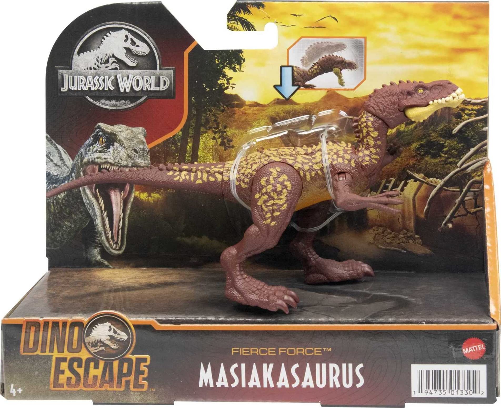 Mattel Jurassic World Fierce Force Masiakasaurus for ages 3 and up invites safe play