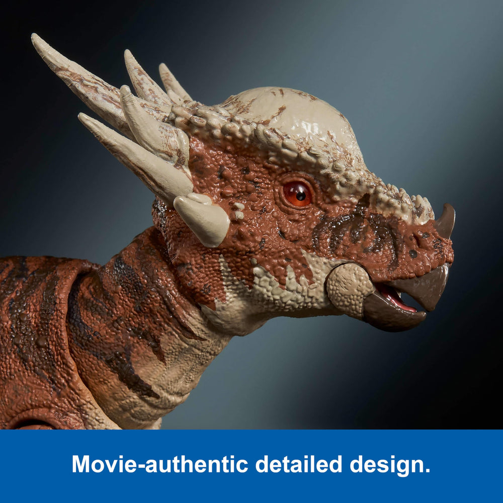 Mattel Stygimoloch figure with poseable tail for dynamic dioramas.