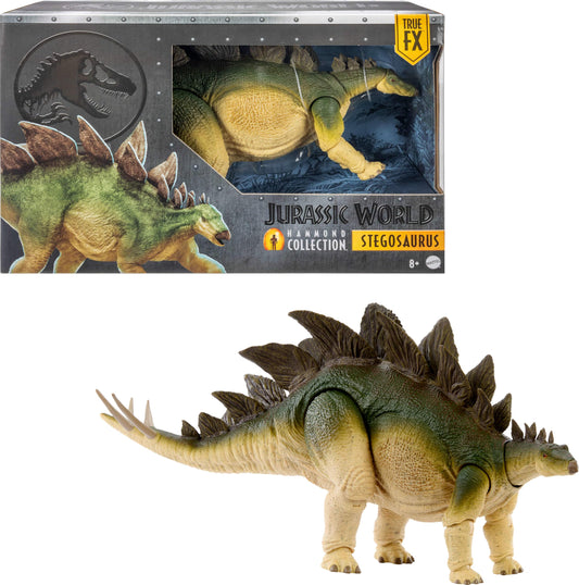 Mattel Jurassic World Hammond Stegosaurus closeup highlights lifelike detail for dramatic display