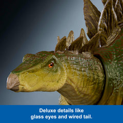 Mattel Jurassic World Hammond Stegosaurus glass eyes enhance realism in photos