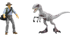 Mattel Jurassic World Hammond Velociraptor dinosaur with articulation for dynamic posing.
