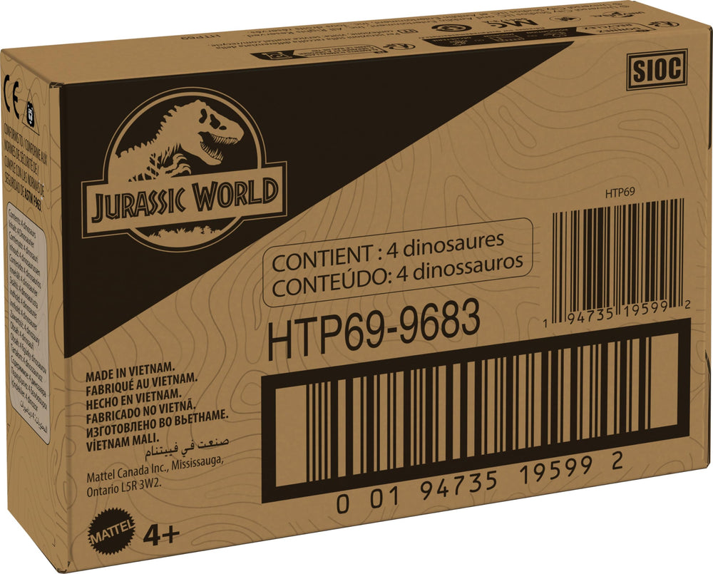 Mattel Jurassic World Hidden Hatchers 8-step transformation sequence showcased in this image