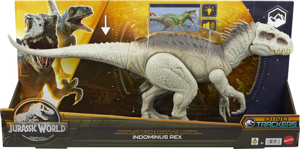 Mattel Indominus Rex jungle-decor details enhance realism and storytelling.