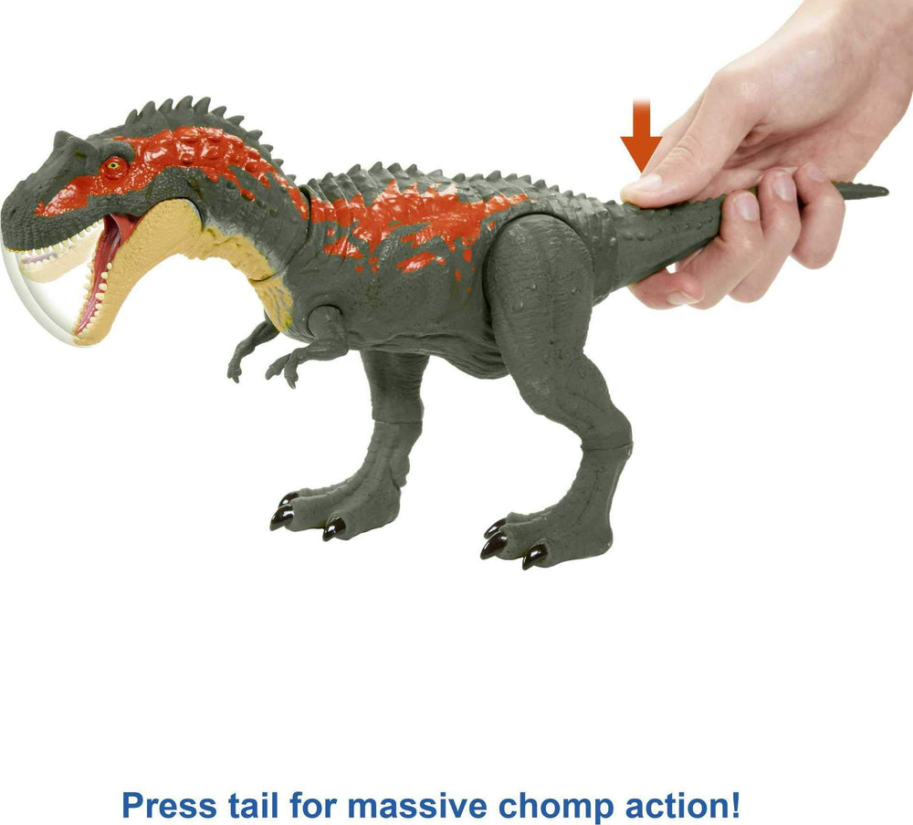Mattel Albertosaurus toy with movable joints for poseable battle scenes.