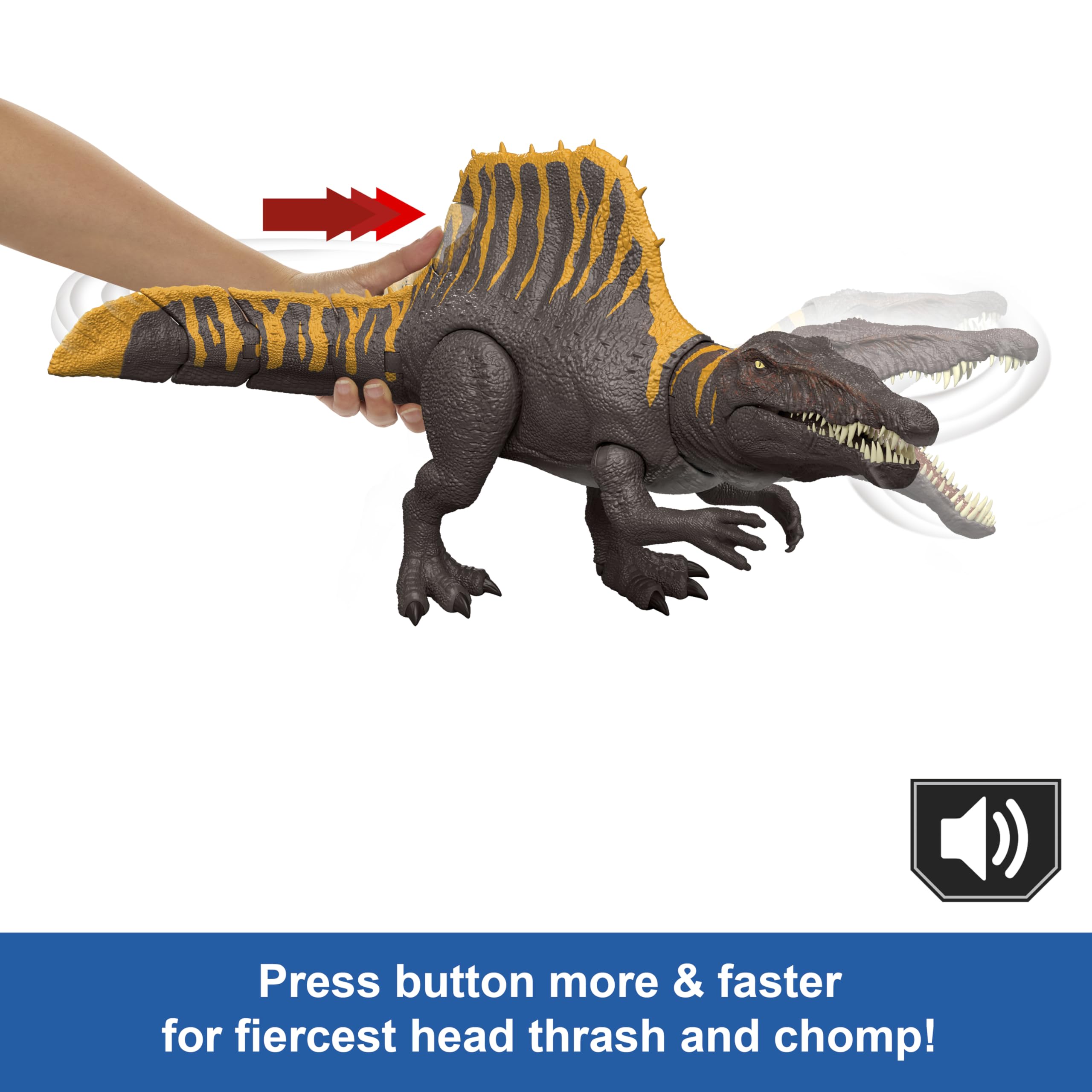 Mattel Jurassic World Spinosaurus with movie-accurate sail for display