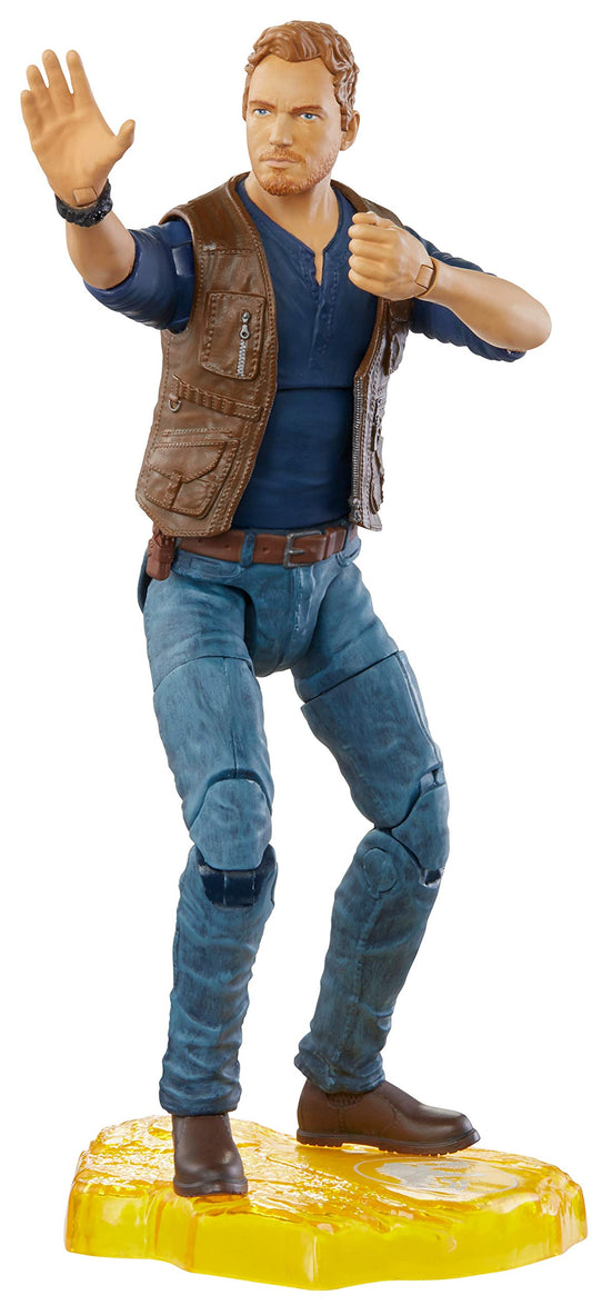 Mattel Jurassic World Owen Grady figure front view for display and poseable play