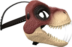 Mattel Jurassic World Rebirth Raptor mask eye-nose openings keep visibility comfortable.