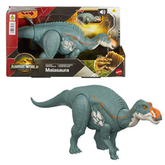 Mattel Jurassic World Rebirth Maiasaura in attack pose for dynamic play