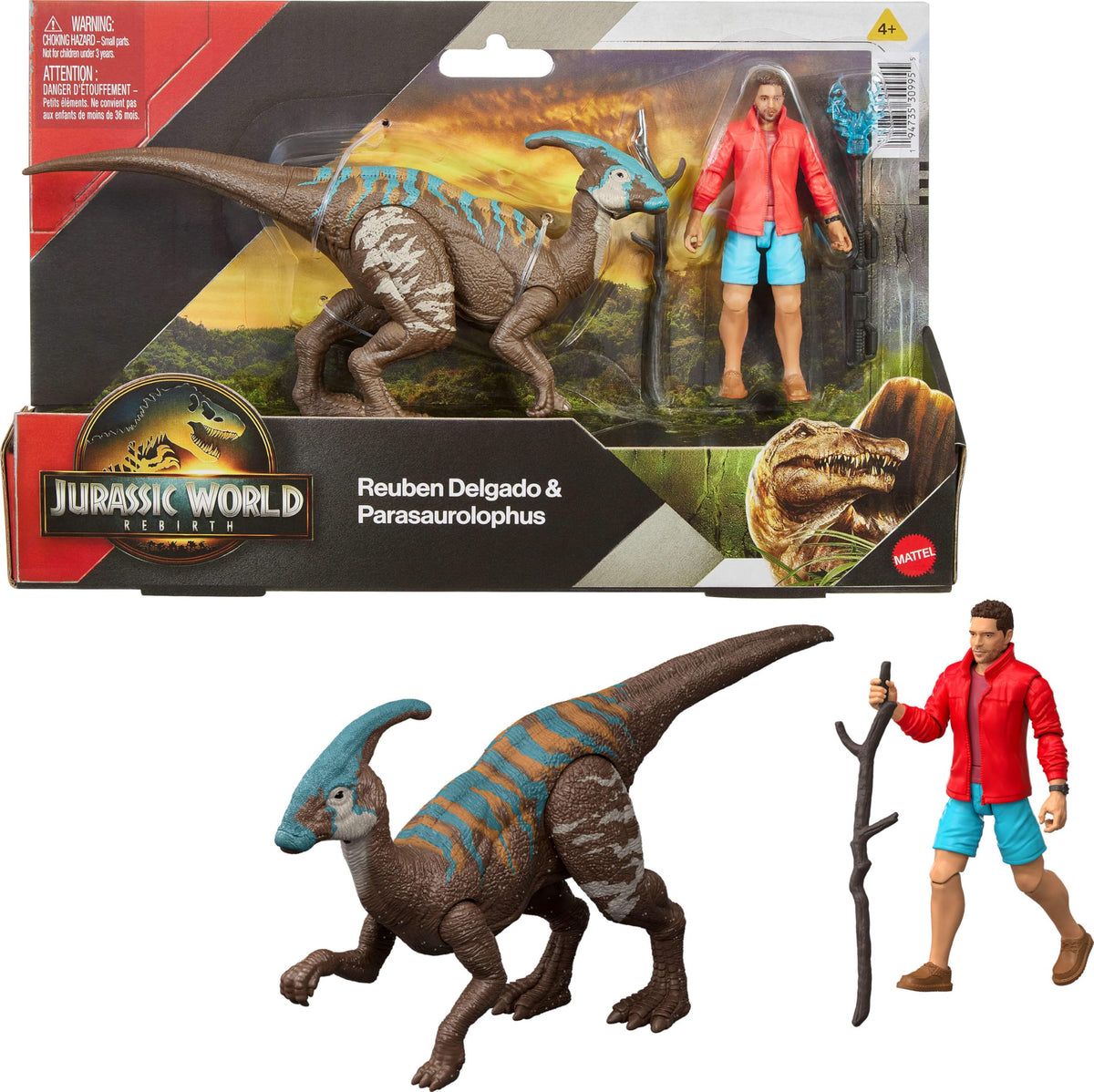 Mattel Jurassic World Rebirth Reuben Delgado figure for movie-inspired storytelling