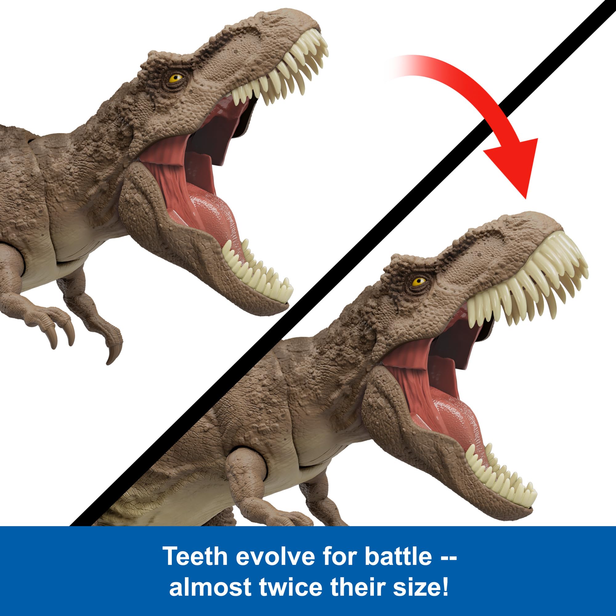 Mattel Jurassic World T. rex Ride N Rampage gameplay with Destruction Mode.