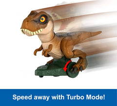 Mattel Jurassic World T. Rex Turbo Speed Mode for fast, exhilarating play.