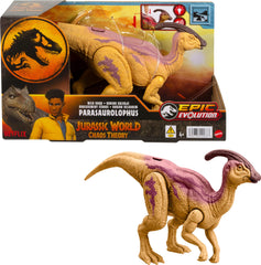 Mattel Jurassic World Wild Roar Parasaurolophus glow spine for dramatic display and action play