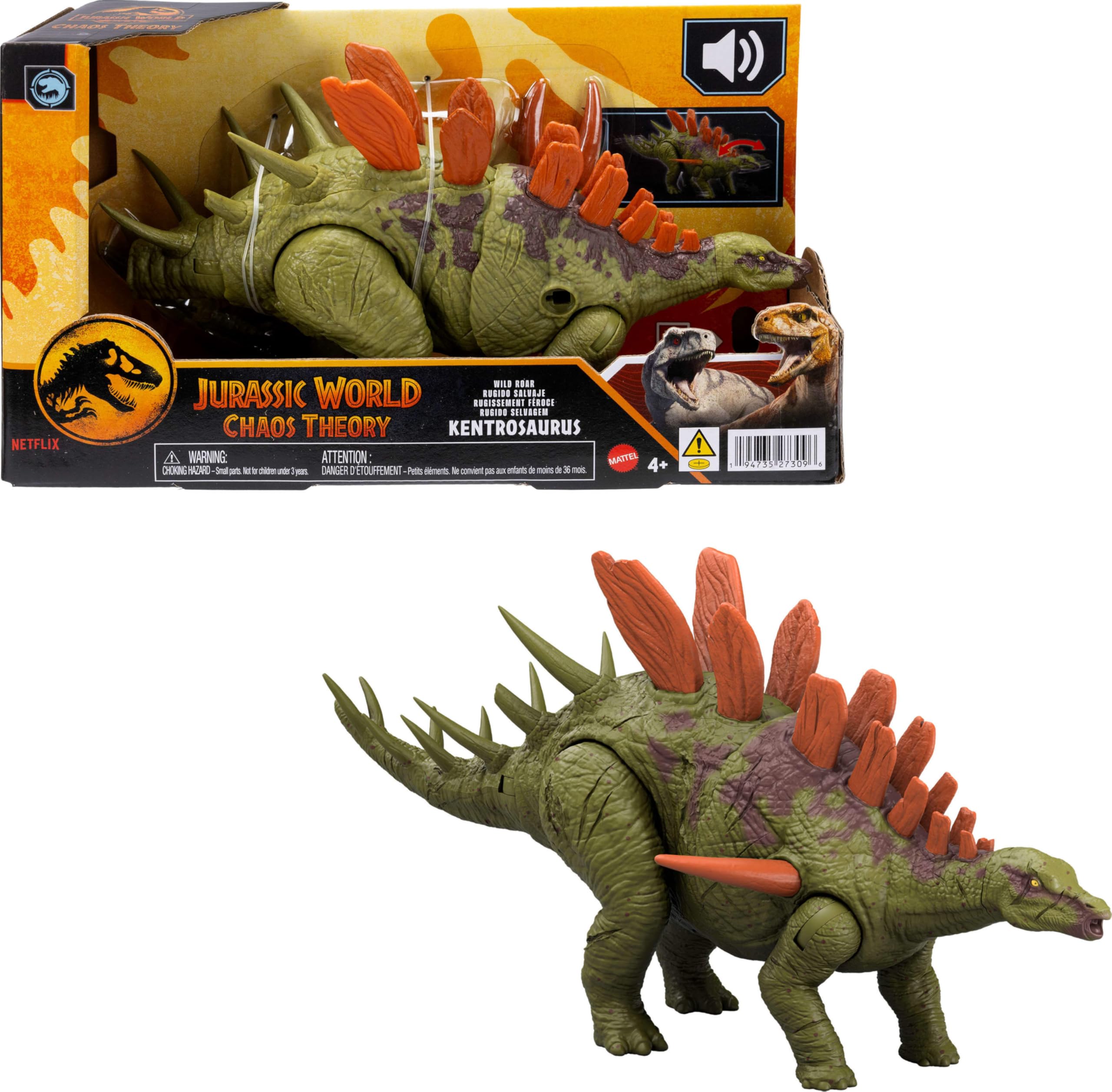 Mattel Jurassic World Wild Roar figure roaring and striking for thrilling play