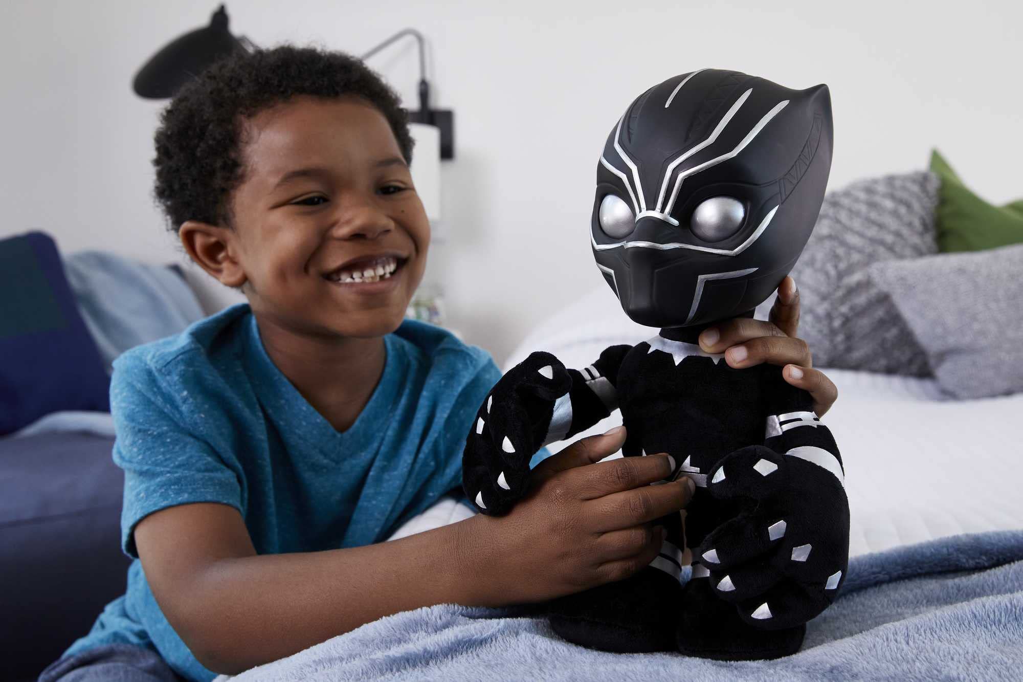 Mattel Marvel Black Panther plush chest press activates sounds for storytelling