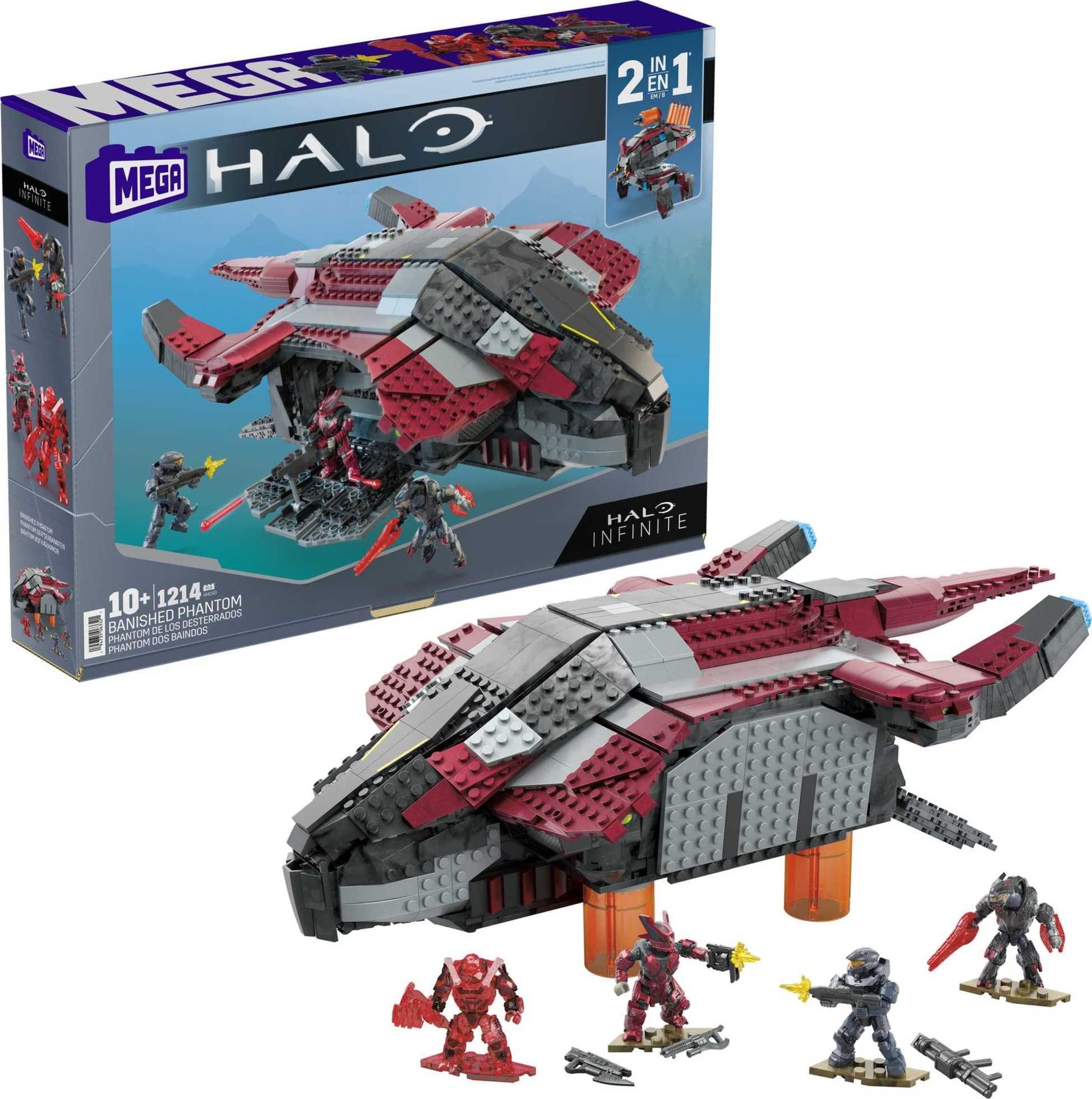 Mattel MEGA Halo phantom dropship cockpit highlights interior play and detailed scale