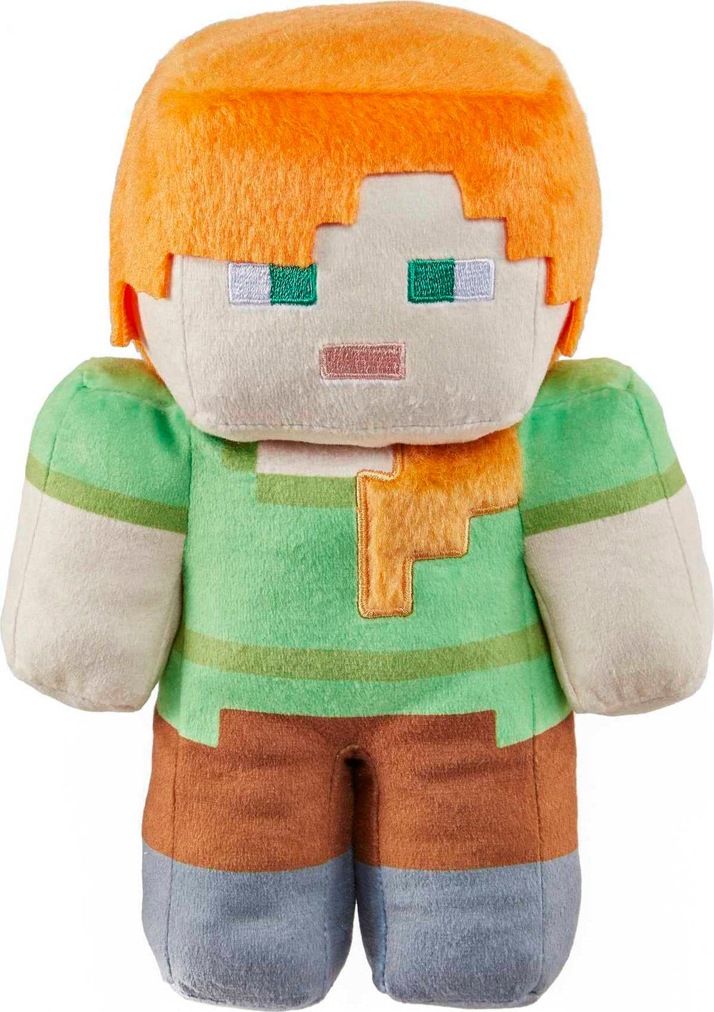 Mattel Minecraft Alex plush front view in soft fabric for cuddles.