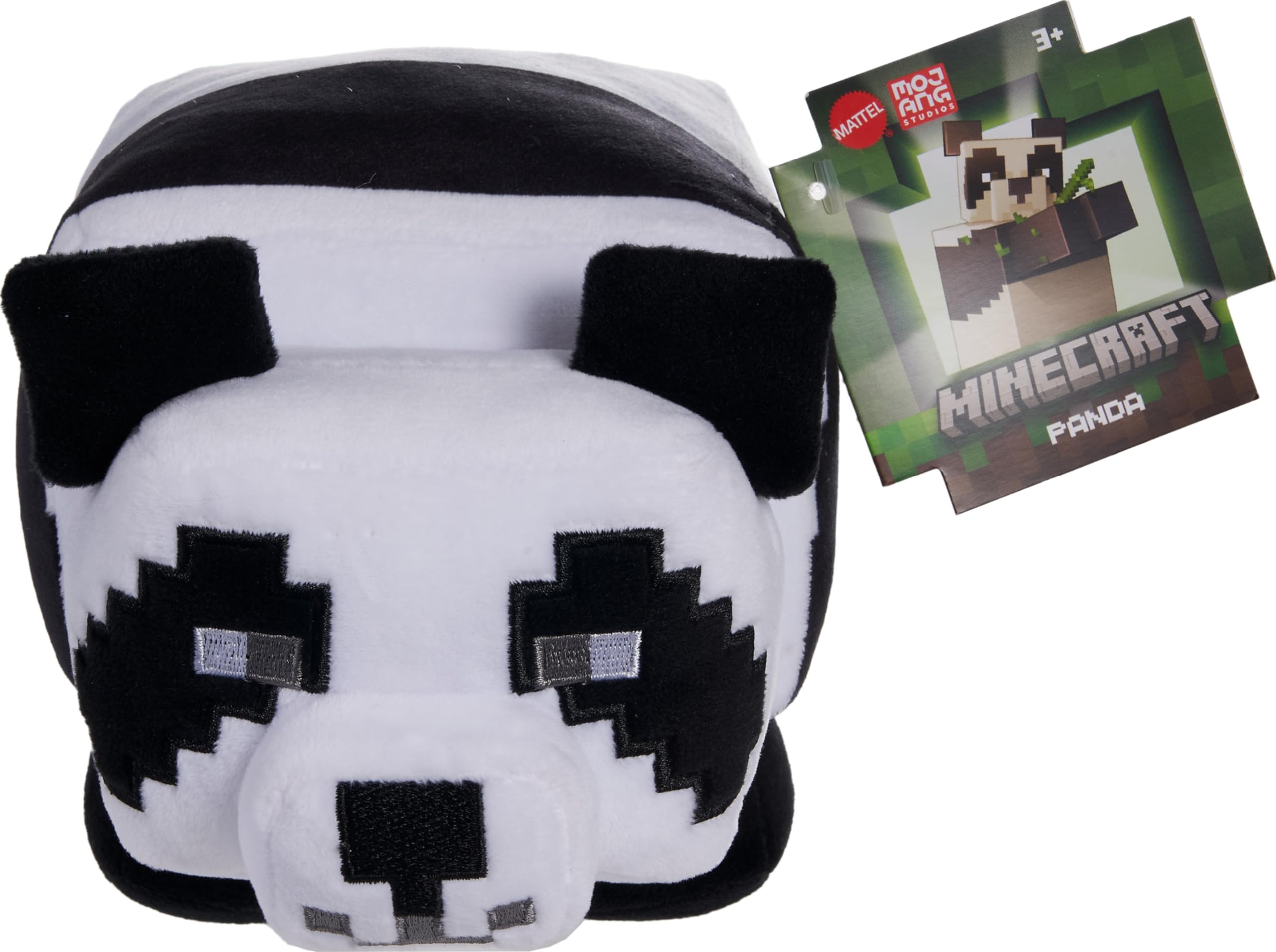 Gift-ready Mattel Minecraft Basic Panda Plush for fans ages 3 and up.