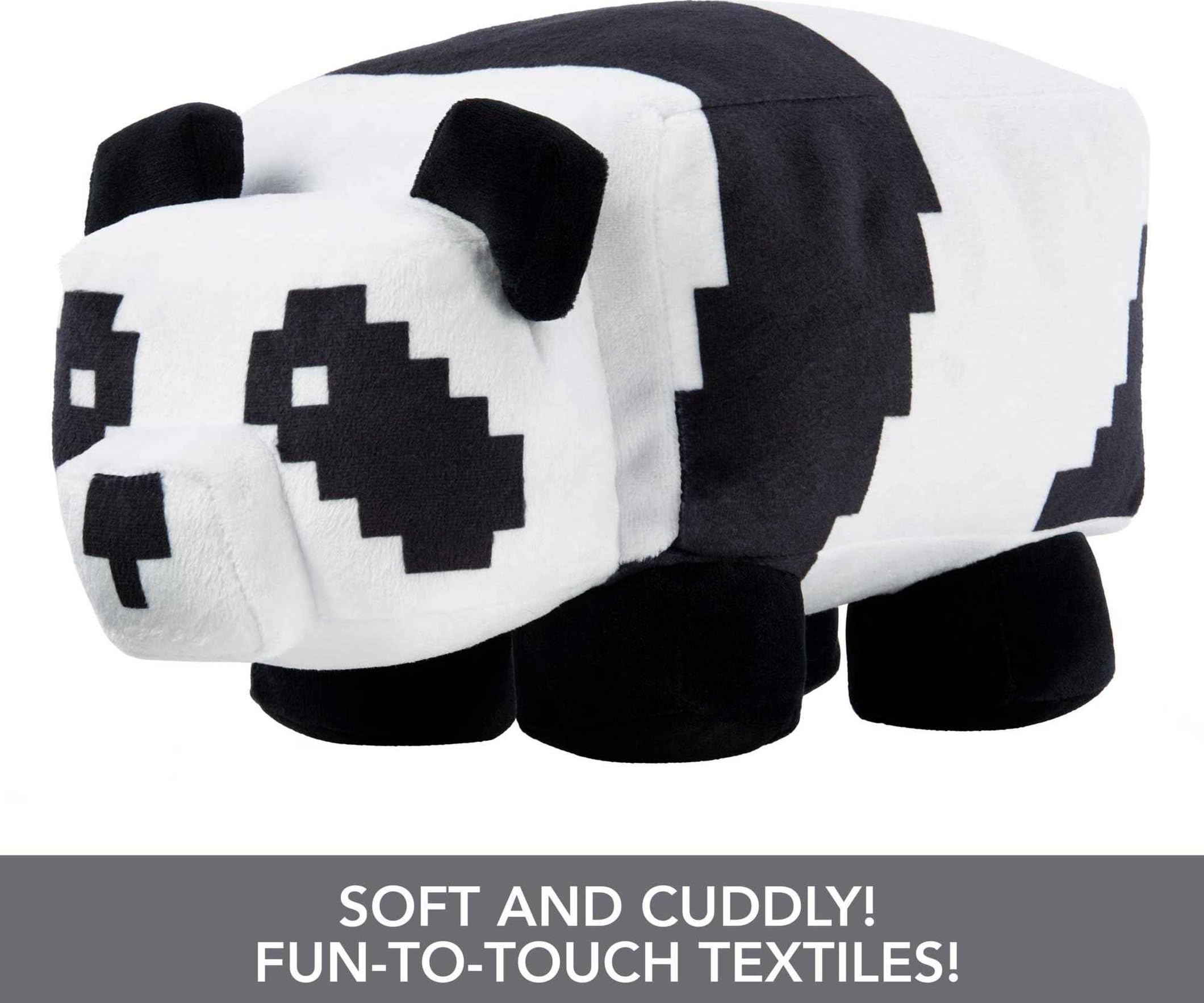 Premium fabrics on the Mattel panda plush offer soft, hug-friendly textures.