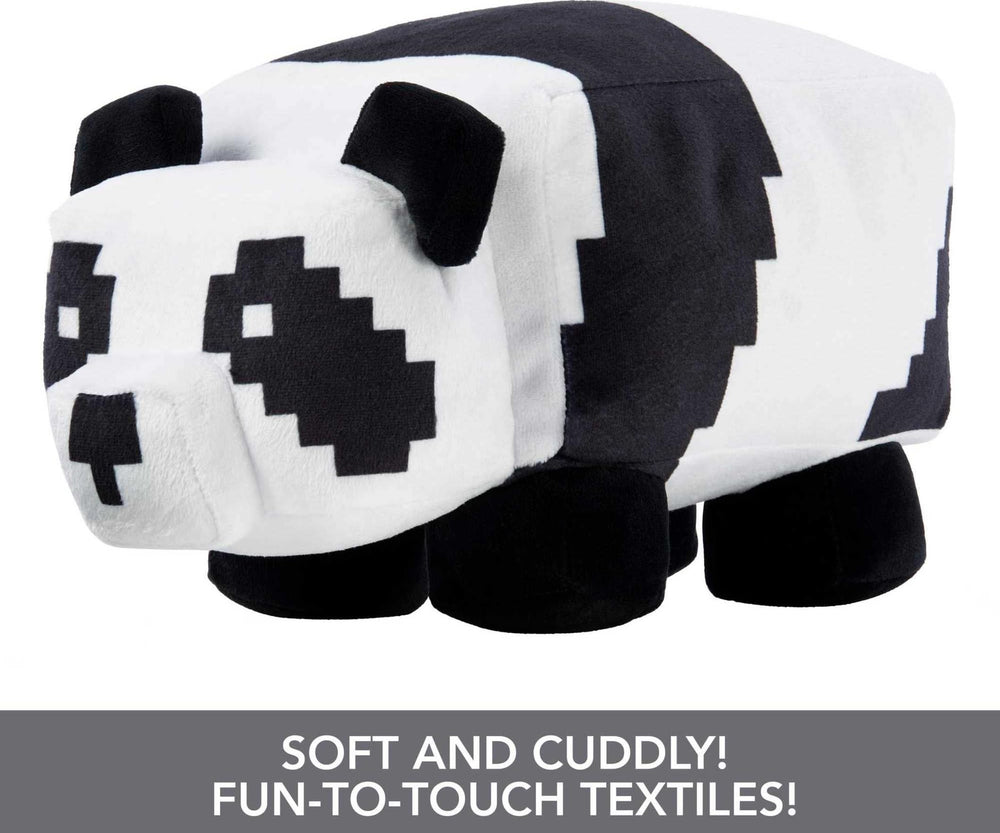 Premium fabrics on the Mattel panda plush offer soft, hug-friendly textures.