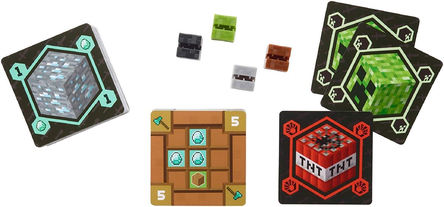Mattel Minecraft Card Game craft cards unlock points via crafty planning.