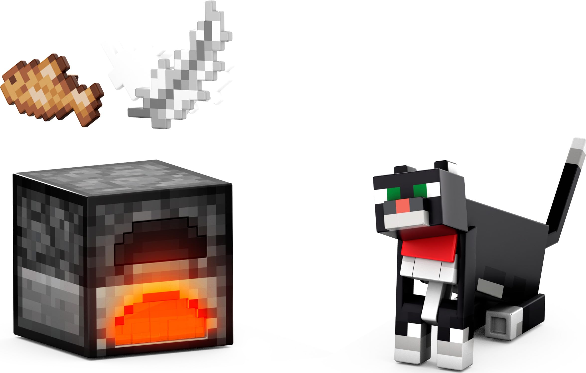 Mattel Minecraft Diamond Level flickering furnace for realistic display.