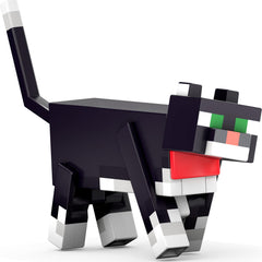 Mattel Minecraft Diamond Level Tuxedo Cat with feather for dynamic scenes.