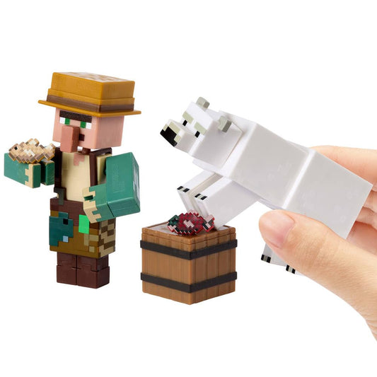 Mattel Minecraft 2-pack side pose figures ready for action storytelling.