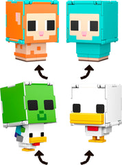Mattel Minecraft Flippin’ Figs pixelated design — faithful Minecraft aesthetics for display and play