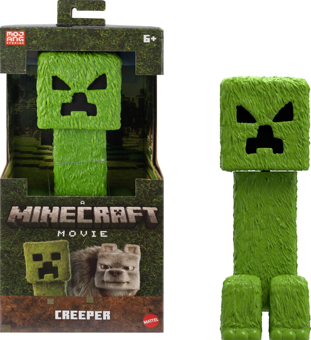 Mattel Minecraft Creeper figure front view with authentic design for display