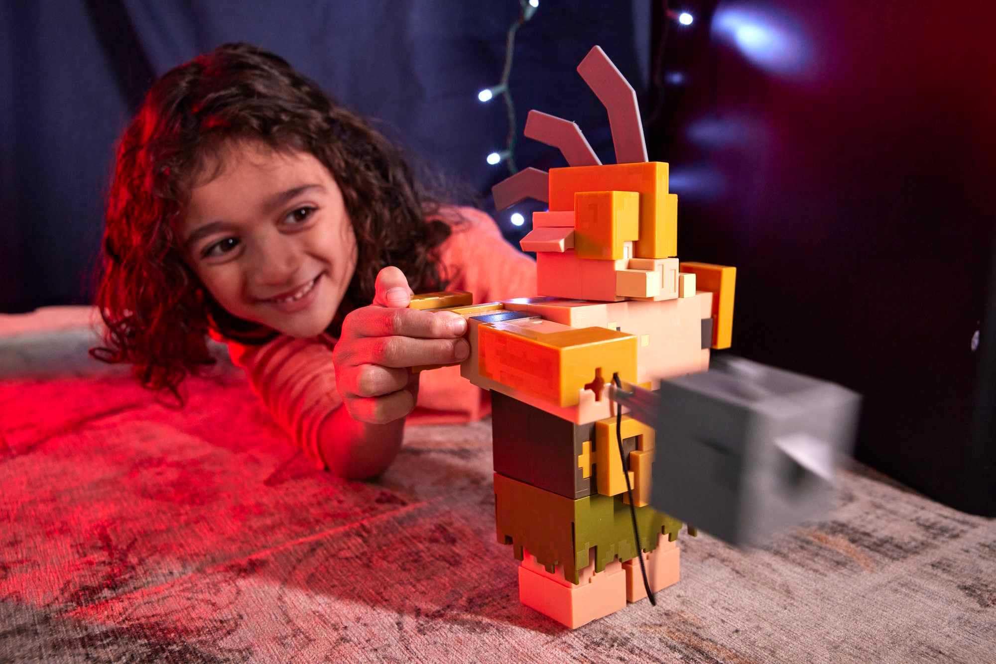 Mattel Minecraft Legends Portal Guard slam attack pose for dynamic play