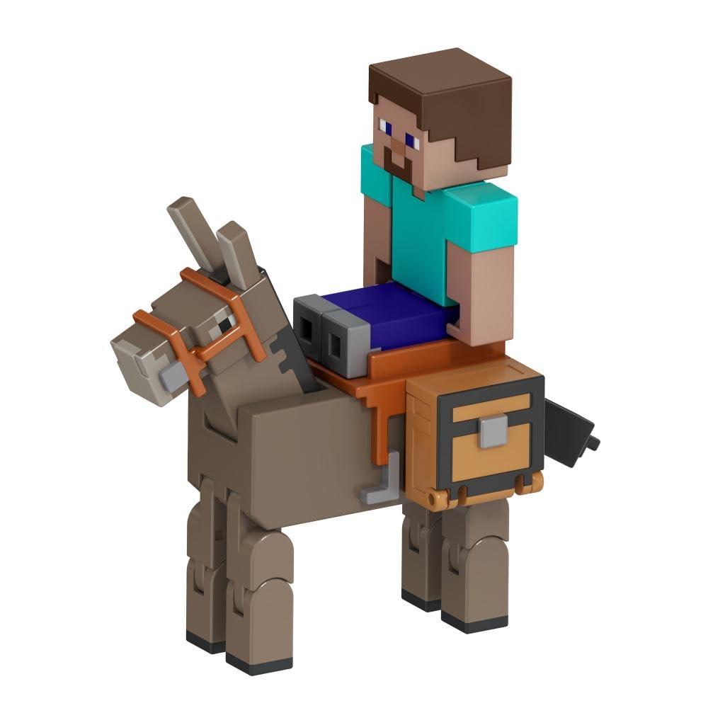 Mattel Minecraft figures feature movable joints for dynamic action poses.