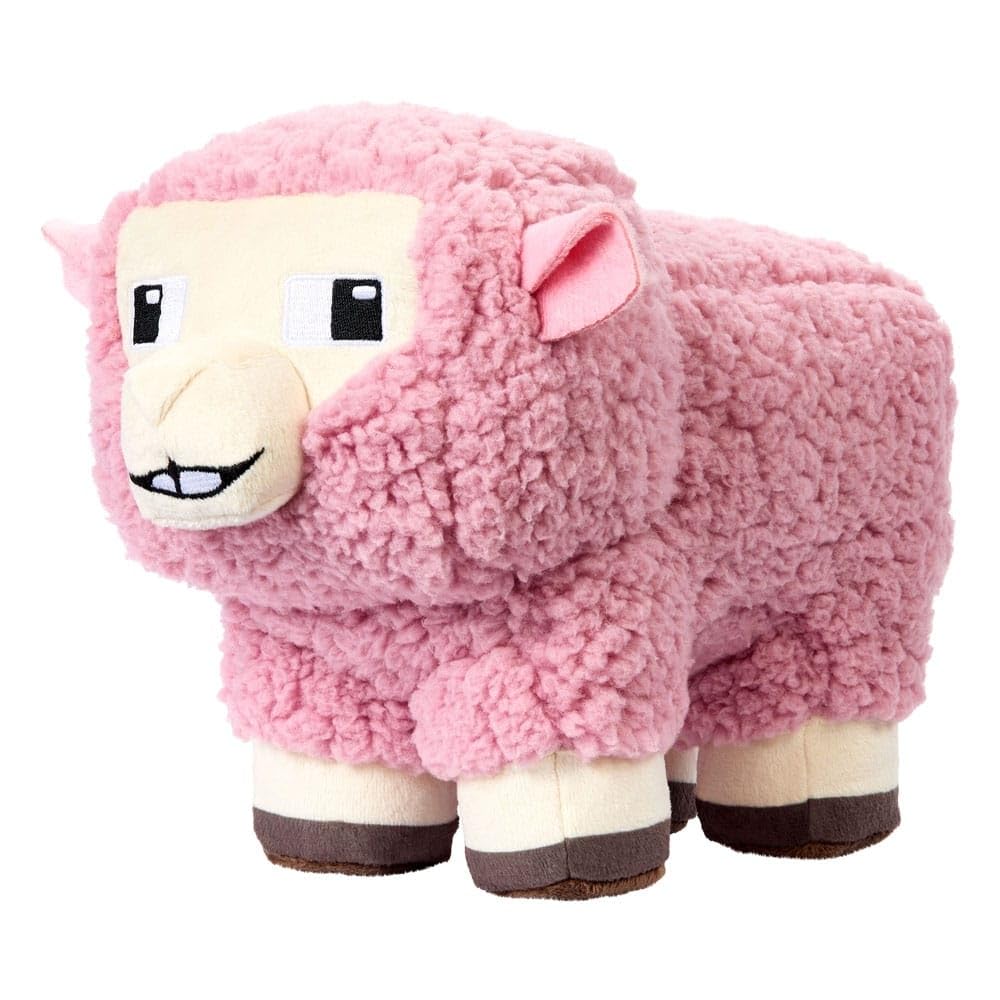 Mattel Minecraft Pink Sheep in iconic costume, instantly recognizable for fans.