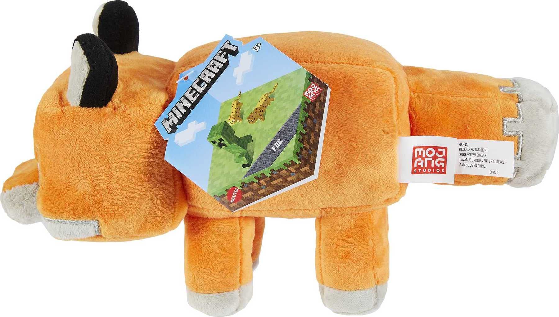 Mattel Minecraft plush 8-inch doll display-ready for shelves and themed setups.