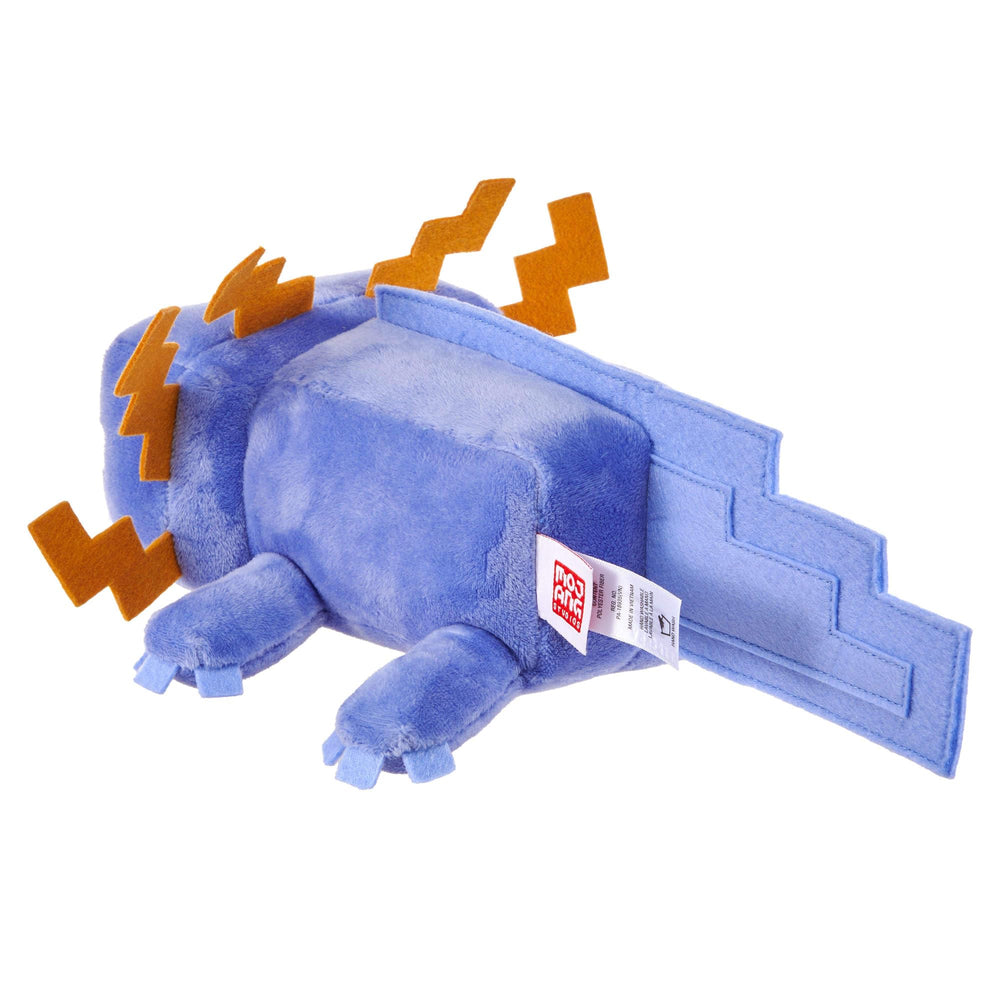 Mattel Minecraft blue axolotl plush with pixel details for collectability.